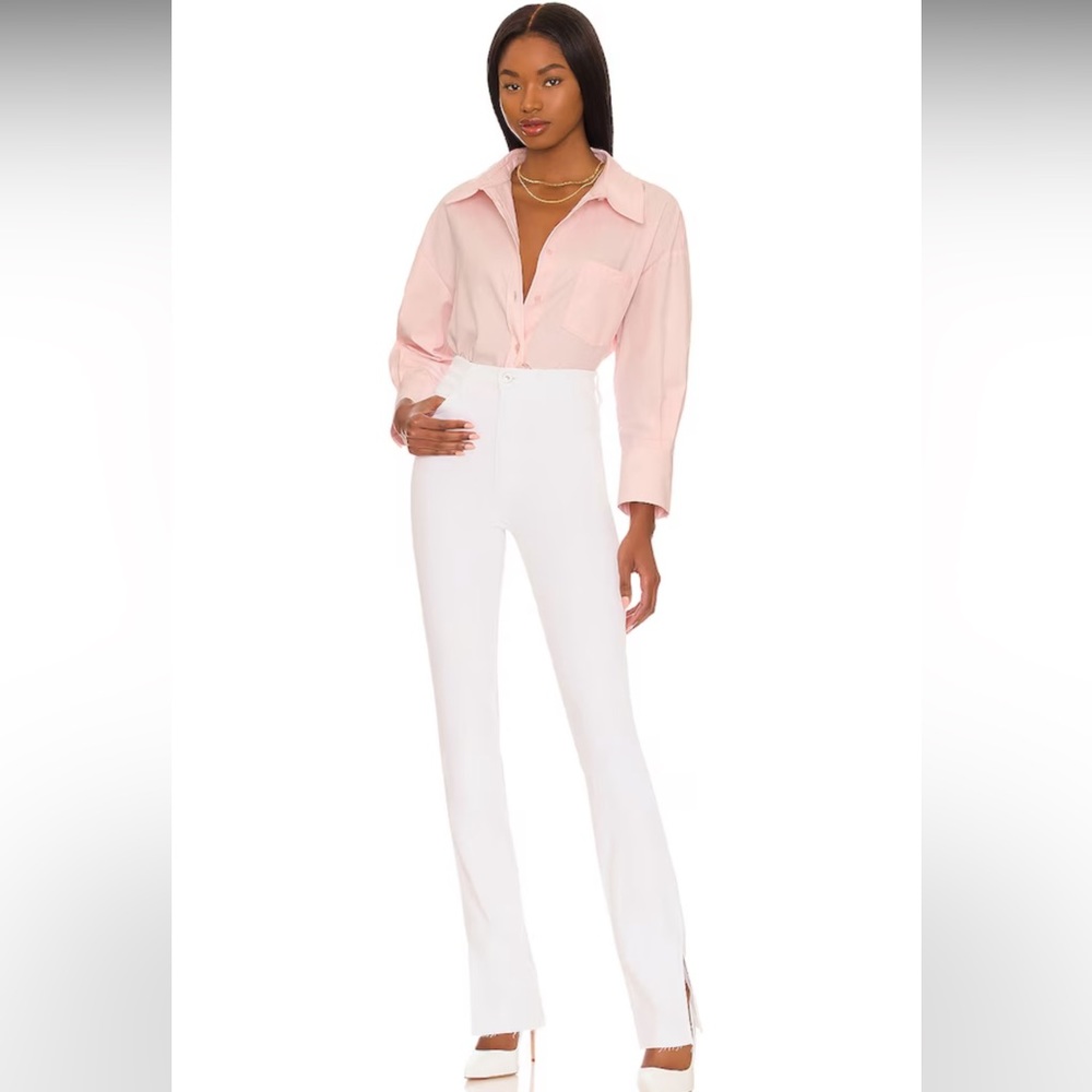 Favorite Daughter Valentina Super High Rise Tower Jean With Slit in Bahamas